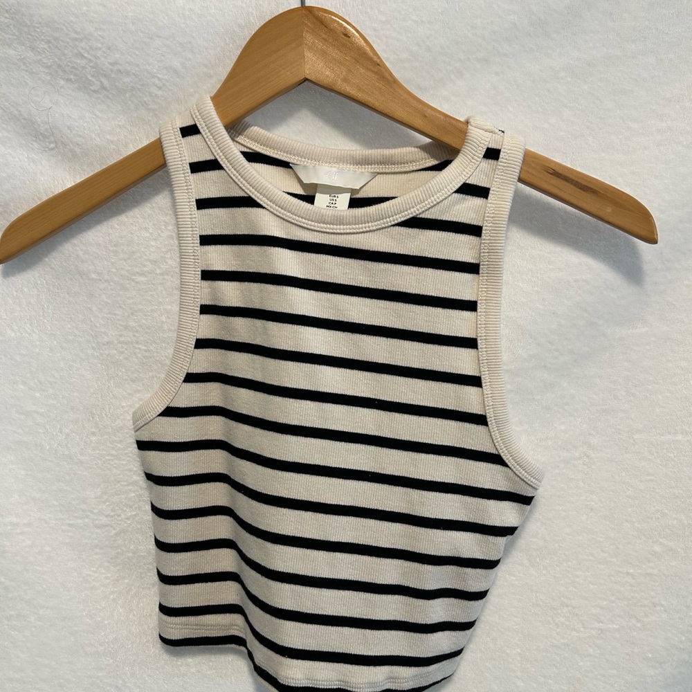 H&M Black and White Striped Tank Top